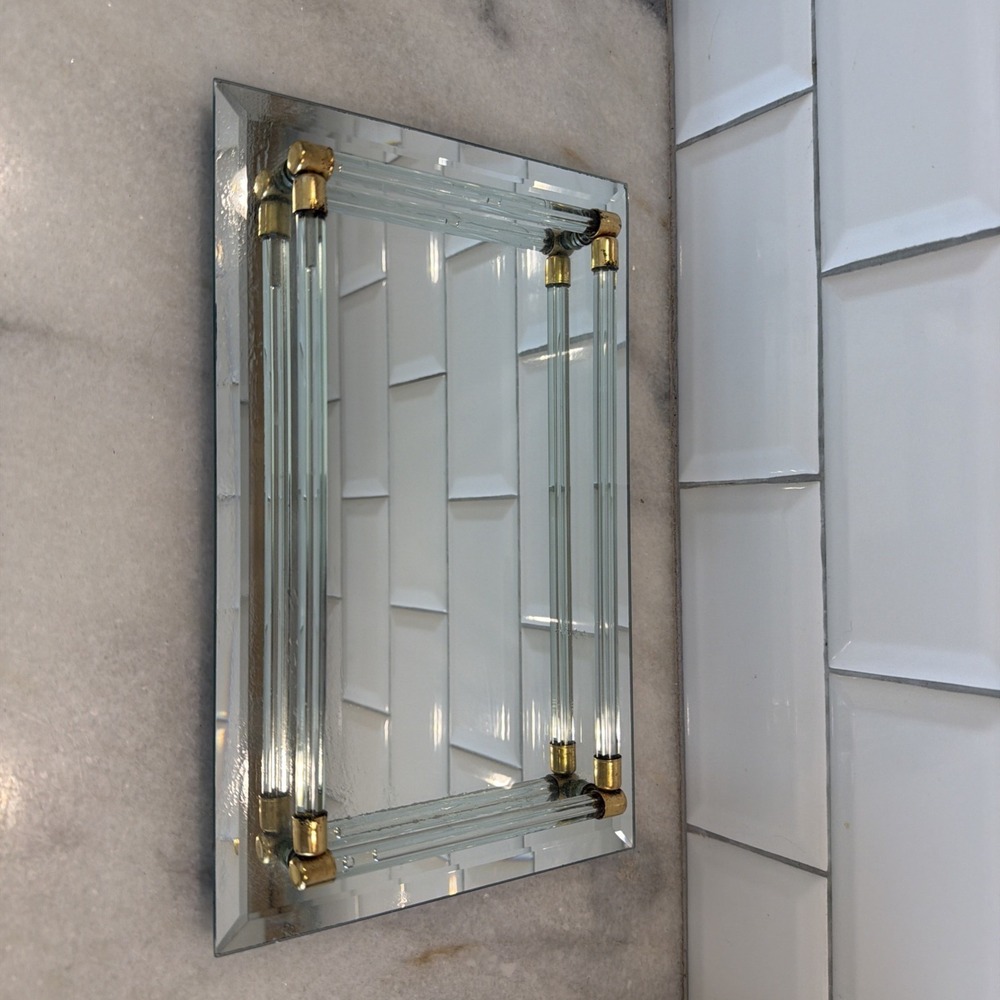 Vintage Vanity Mirror With Lucite BumpersGW993